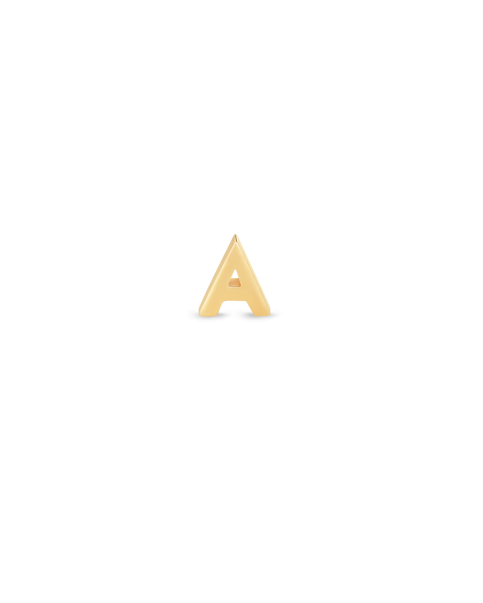 Letter A Single Stud Earring in 18k Gold Vermeil